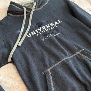 Universal Studios FL Hoodie Heather Blue Gray Sweatshirt Small